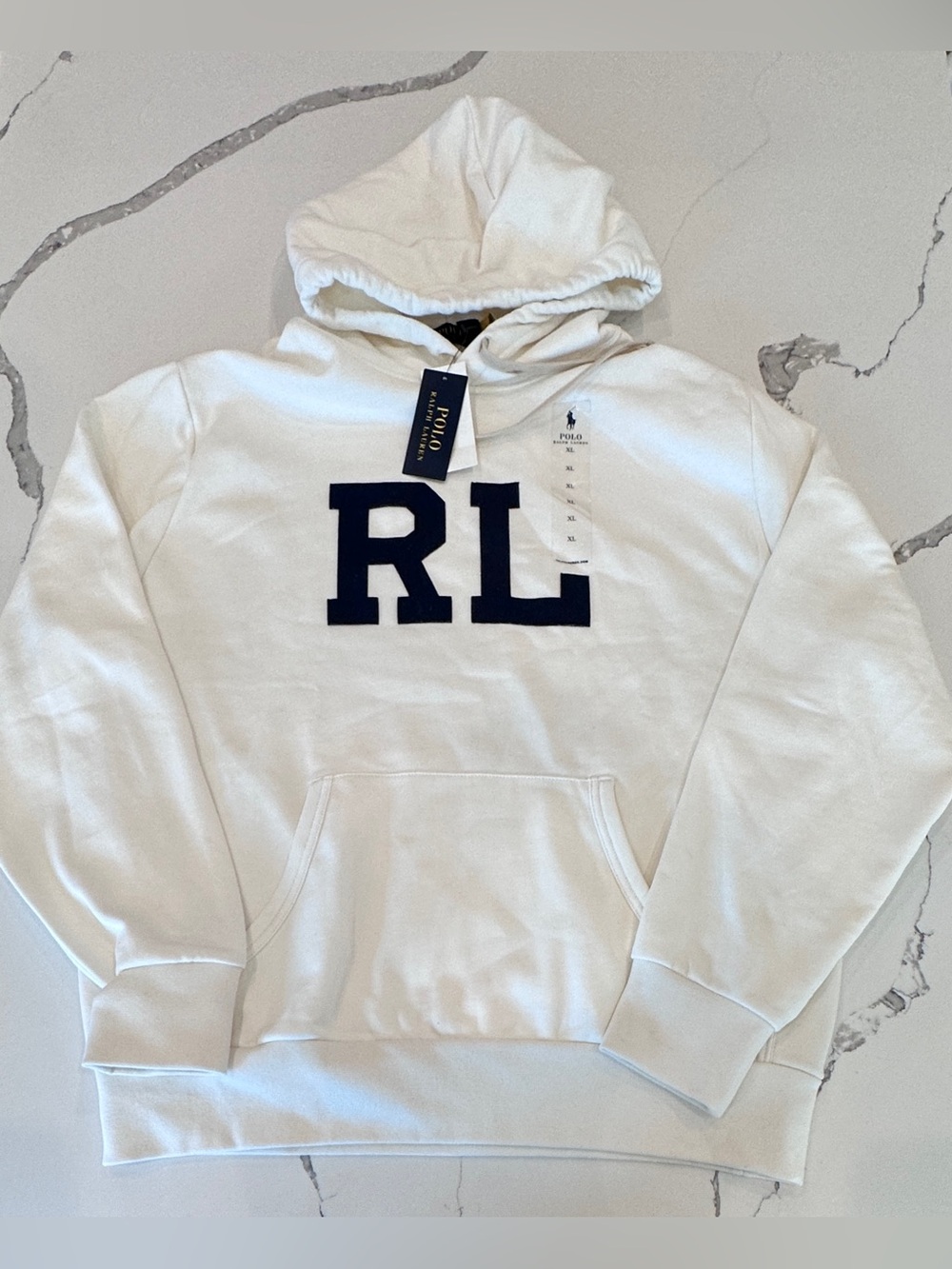 Polo Ralph Lauren Men’s RL Lightweight Fleece Hoodie White Sz XL NWT